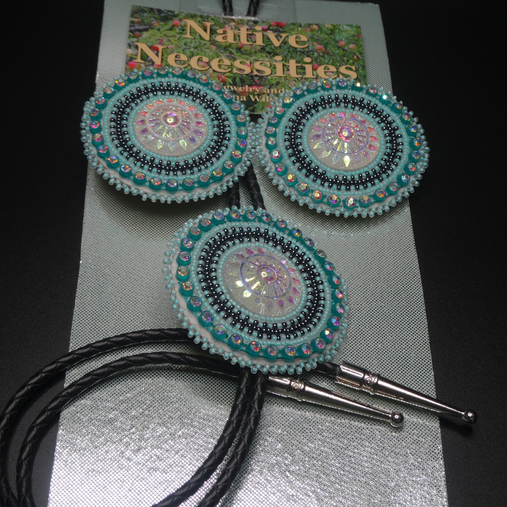 *AW Beaded BOLO/Earring Set