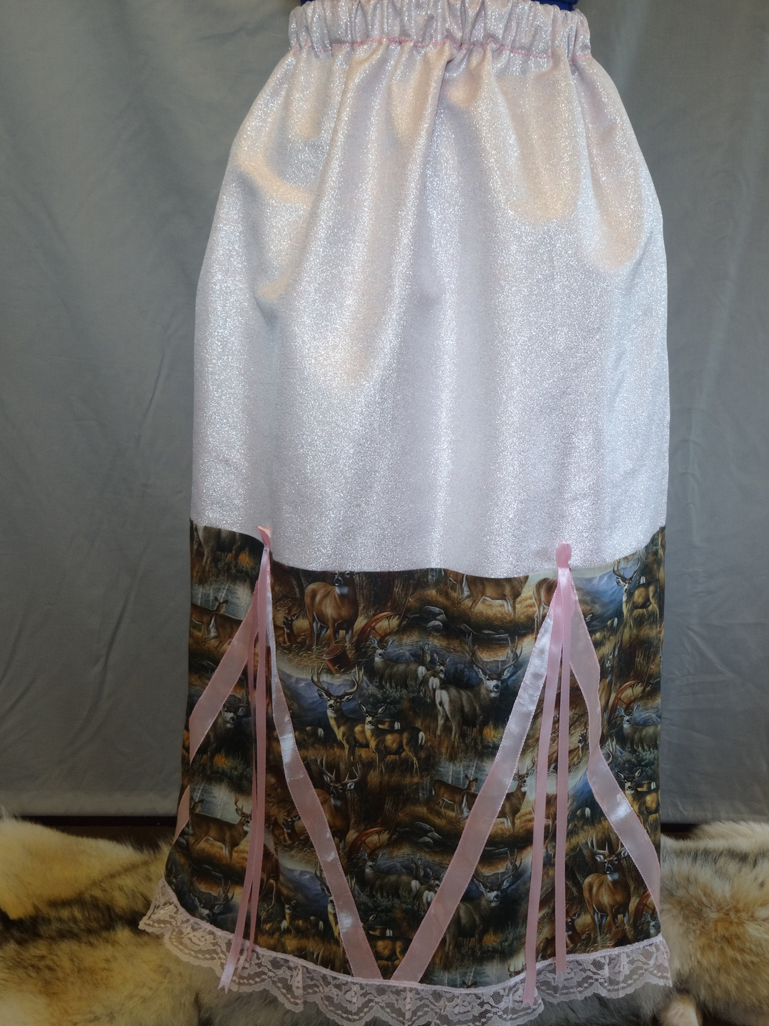 AW Pink Deer Ribbon Skirt XS - The Choctaw Store