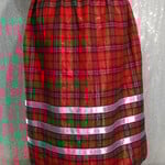 *AW Red  Plaid Ribbon Skirt M/L Christmas
