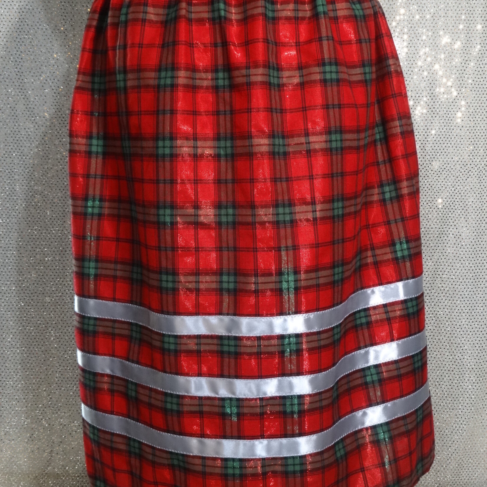 *AW Red  Plaid Ribbon Skirt M/L Christmas