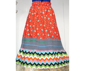 AW 3 Tier Zig Zag Ribbon Skirt Large - The Choctaw Store
