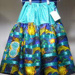 *AW Girls Teal 2-tier Chahta Applique Ribbon Skirt 5-7