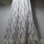 *AW Womens Cream Lace Overlay Single Ribbon Skirt Large