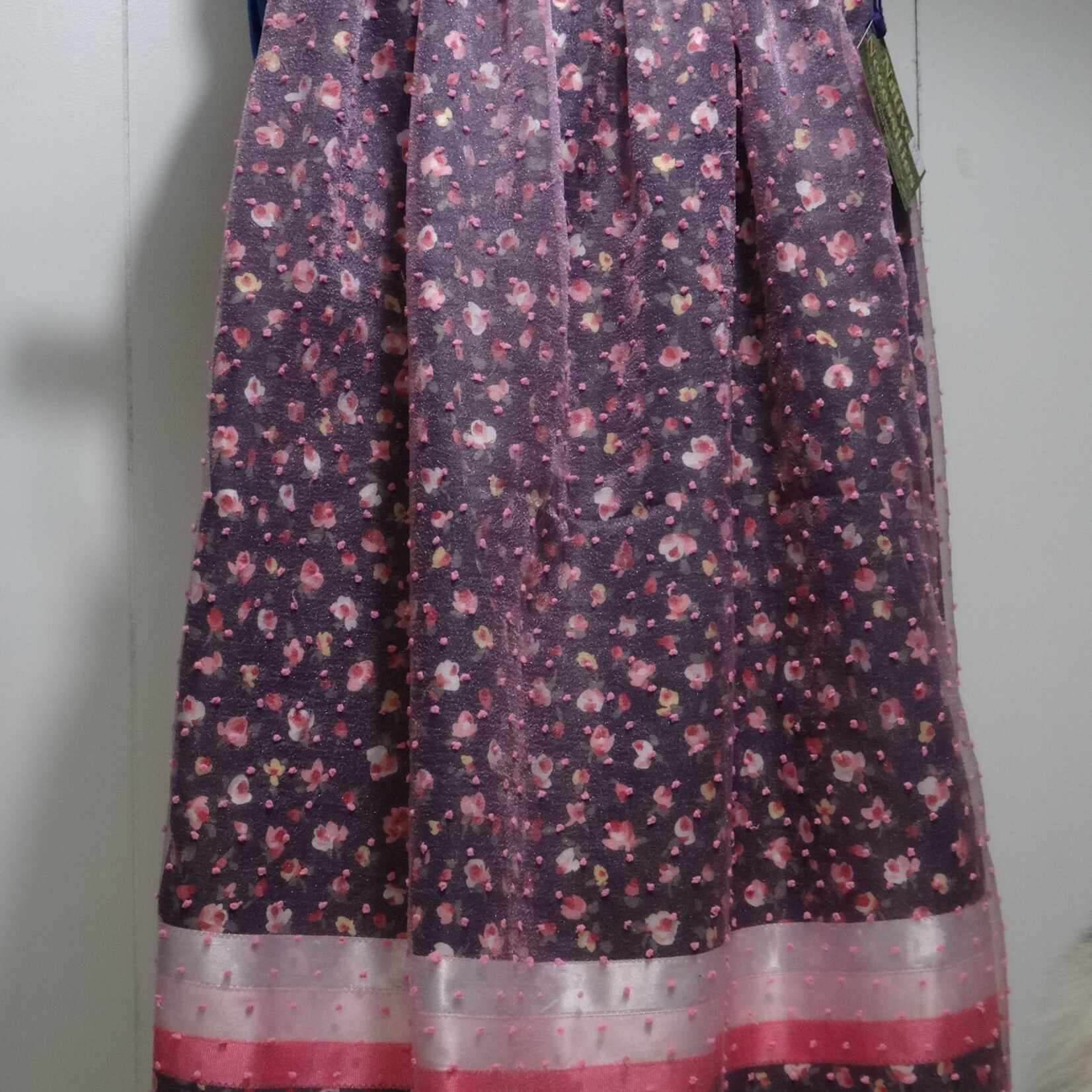 *AW  Pink  Overlay Dots ribbon Gils 6-7