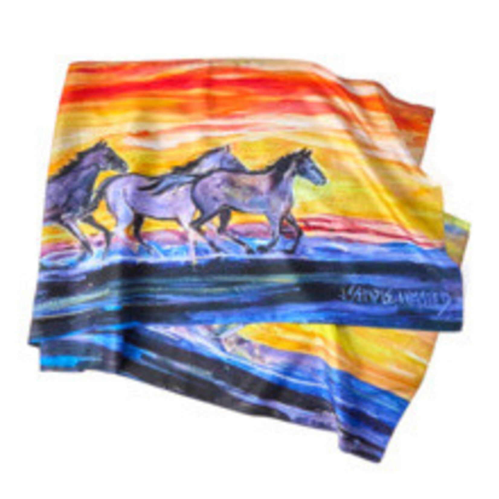 *JU Sunset Running Horses SCARVE