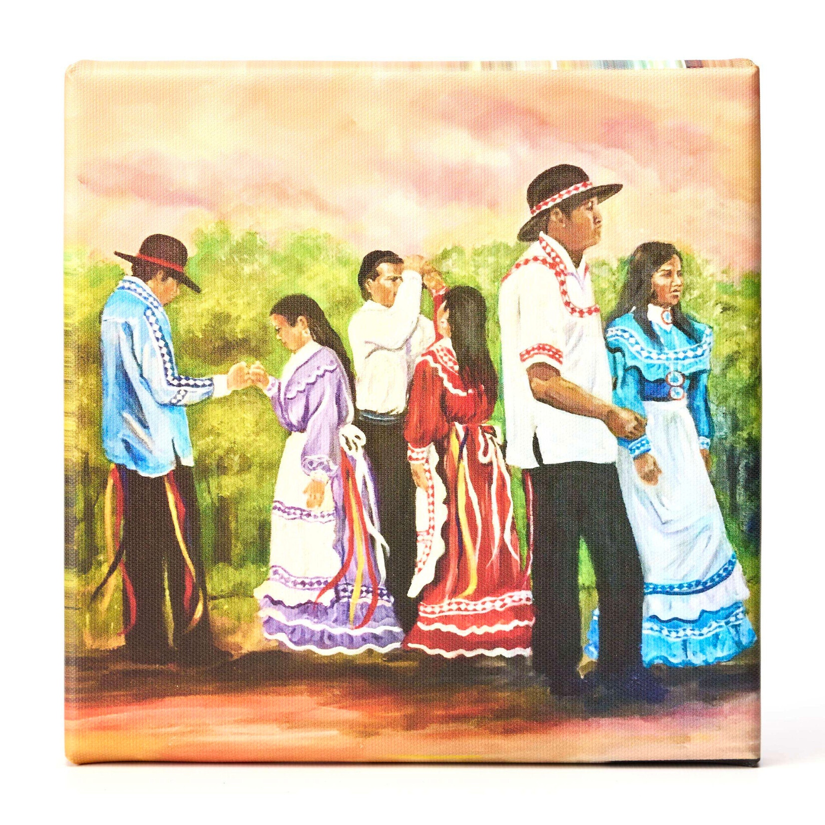 *JU Choctaw Dance 8"x8"Stretched giclee Canvas Print