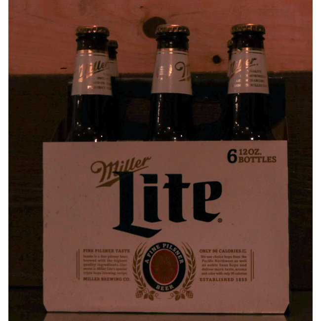 MILLER LITE 12OZ BTLS 6PK