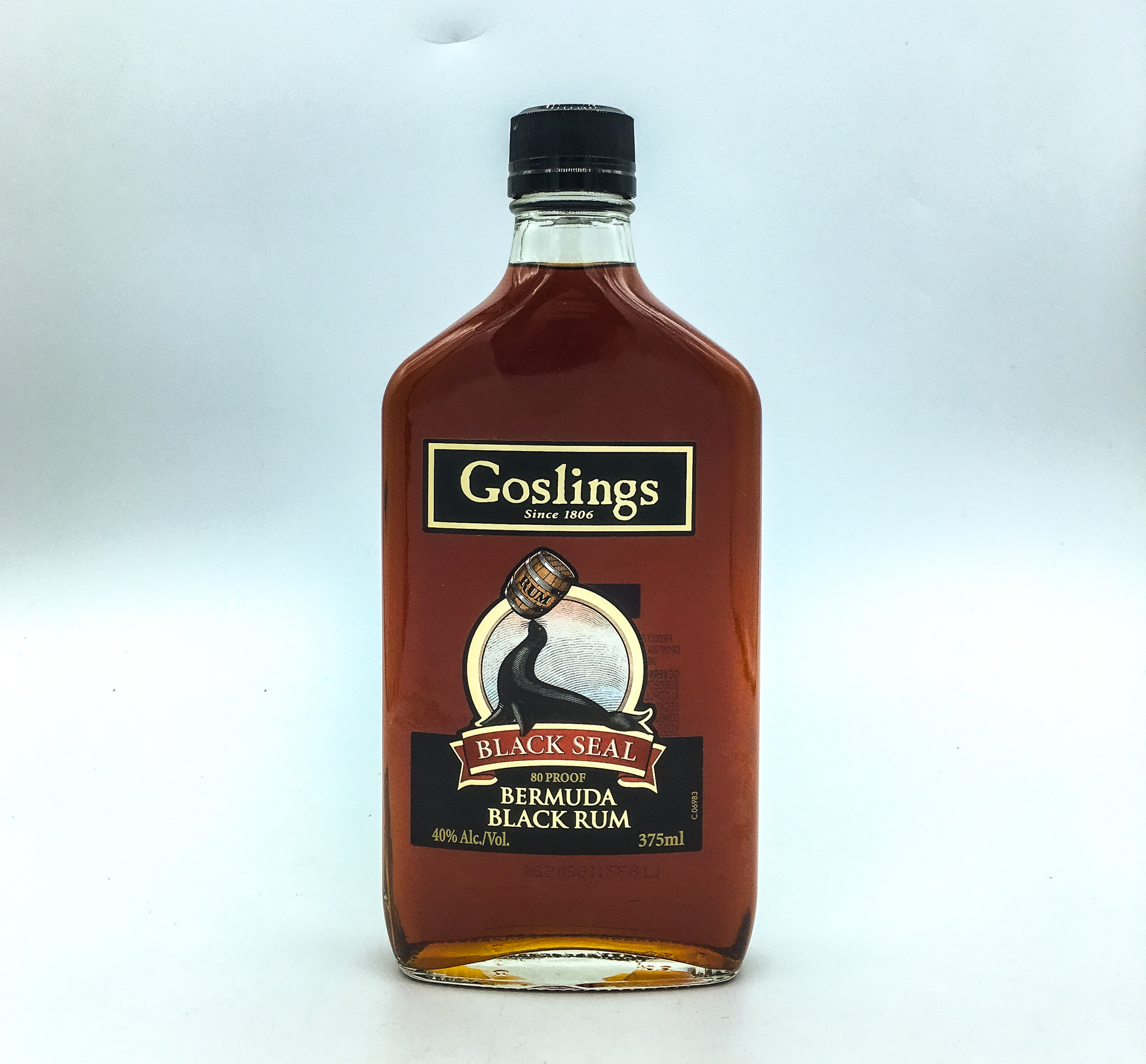 GOSLINGS BLACK SEAL RUM HALF BOTTLE PINT 375ML Grapes & Grains