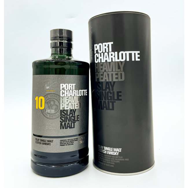 BRUICHLADDICH 'PORT CHARLOTTE' 10YR HEAVILY PEATED SCOTCH WHISKY 750ML