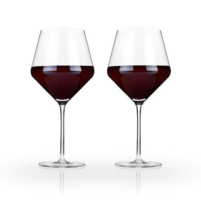 VISKI CRYSTAL BURGUNDY RED WINE GLASS SET OF 2