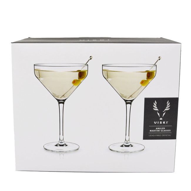 VISKI ANGLED CRSYTAL MARTINI GLASSES 2CT - Grapes & Grains