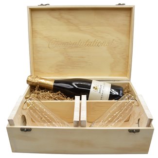 TWINE TWINE WOOD CHAMPAGNE BOX WITH FLUTES