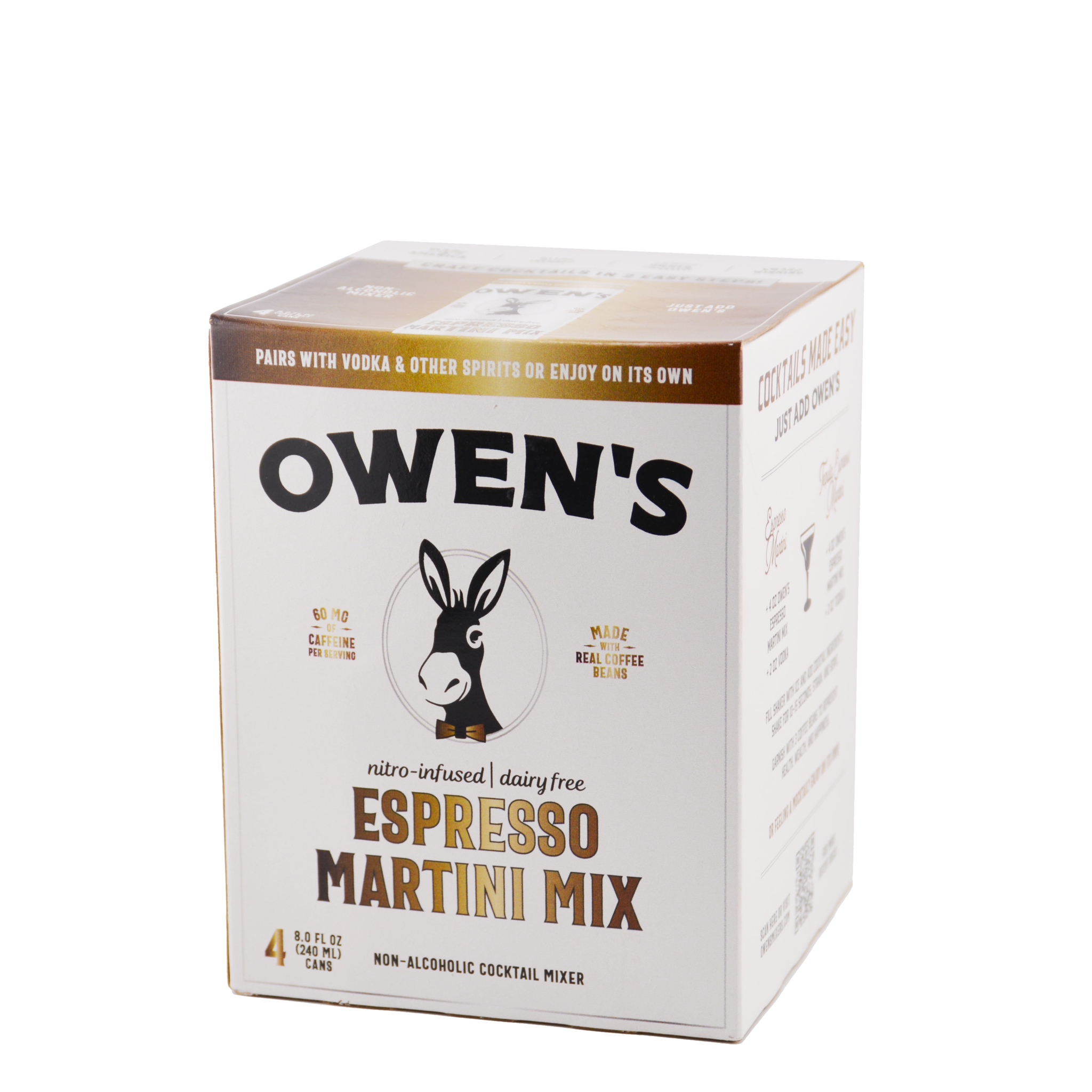 OWEN'S ESPRESSO MARTINI MIX NON-ALCOHOLIC COCKTAIL MIXER 4PK CANS - Grapes  & Grains