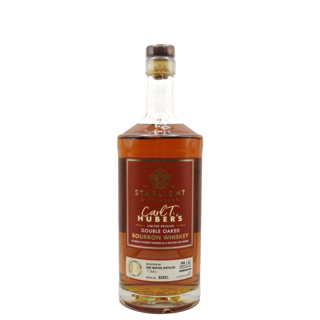 STARLIGHT 'CARL T. HUBER' DOUBLE OAKED BOURBON WHISKEY INDIANA 750ML