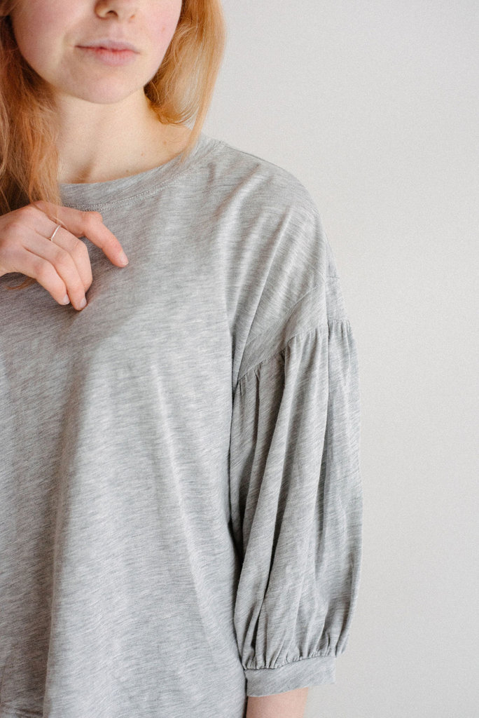 velvet 'zee' cotton slub top grey