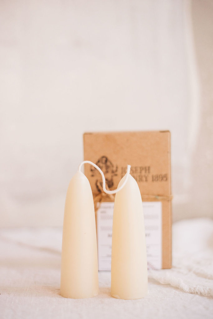 joseph henry 1895 white beeswax stubby candles