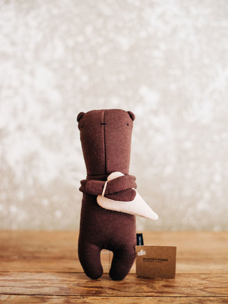 mimi and moo bear plushie with lavender heart