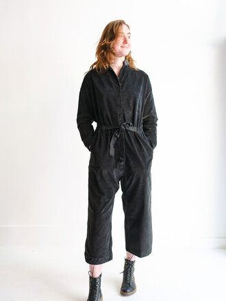 album di famiglia velvet jumpsuit black