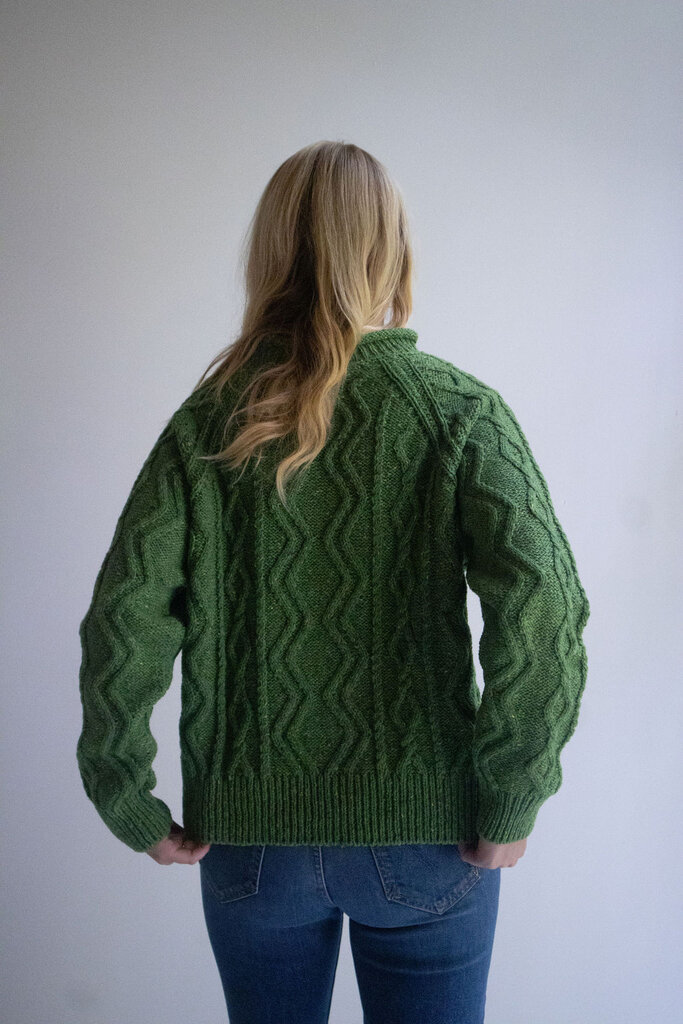 toast toast donegal wool cable sweater apple green