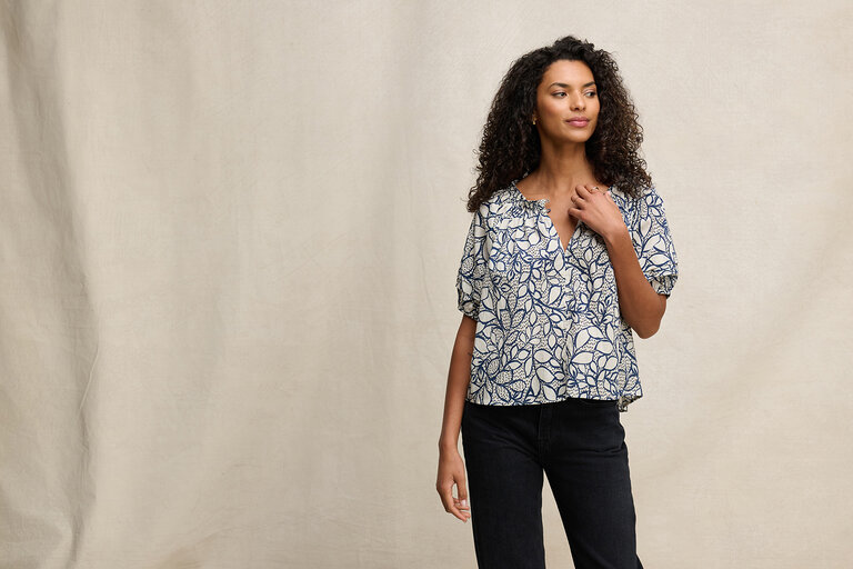 velvet thera printed voile top