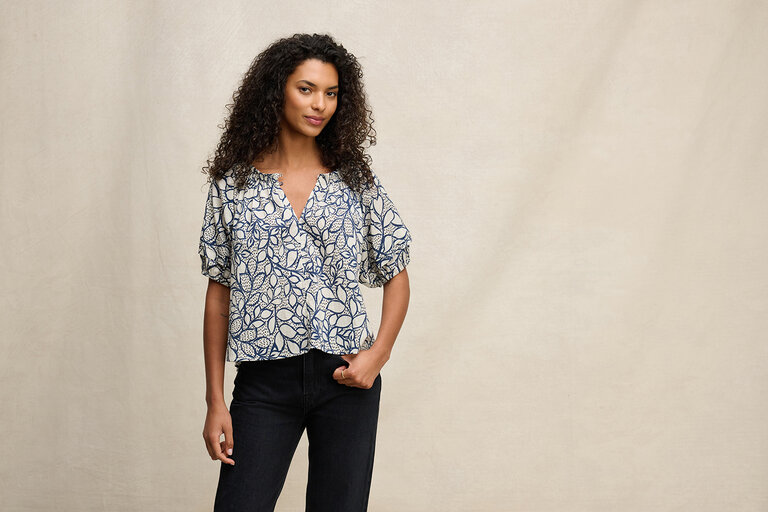 velvet thera printed voile top
