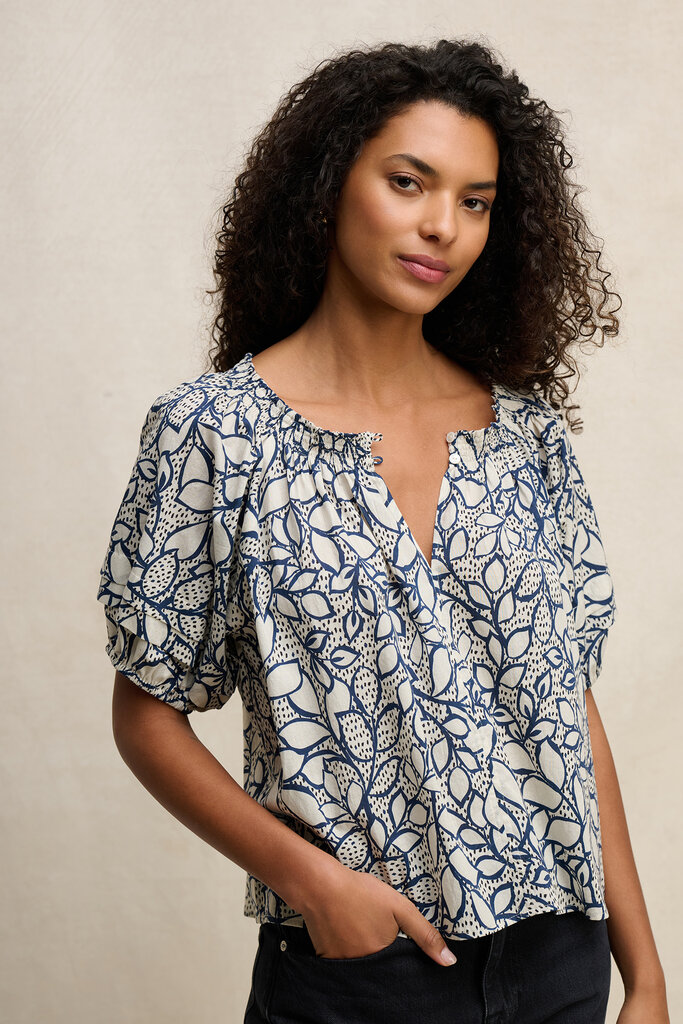 velvet thera printed voile top