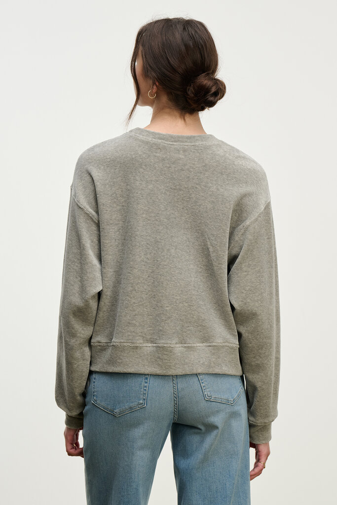 velvet velvet halima heather grey velour top