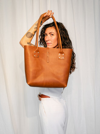 market canvas moore refined tote - mocha