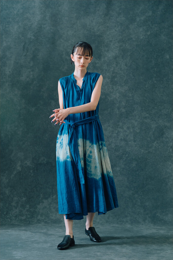 pas de calais pas de calais ramie tencel willow dye dress