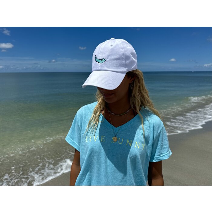 Island Map Hat - White