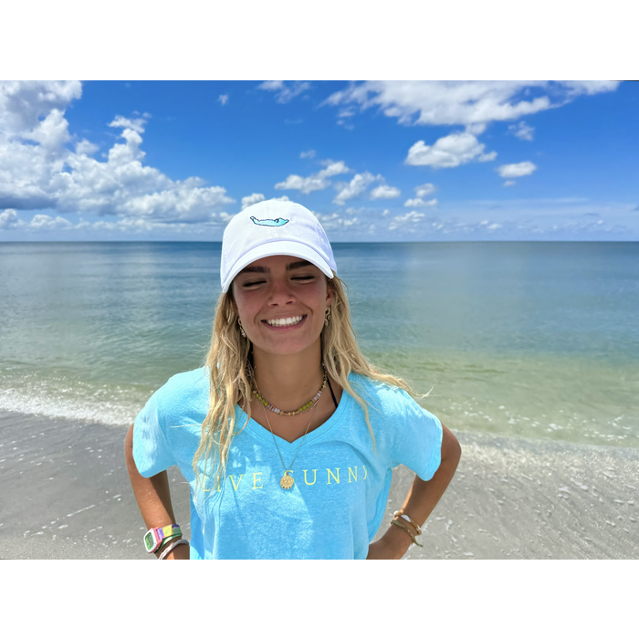 Island Map Hat - White