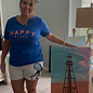 Happy Place  Ladies Short Sleeve V-Neck