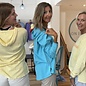 Super lightweight Mock Hoodie Sweater in Buttercup Yellow