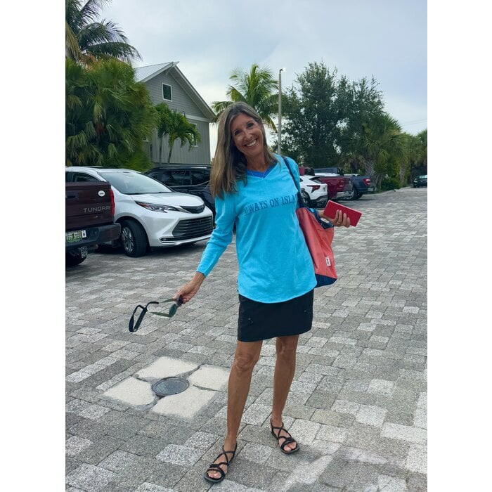 Super lightweight Mock Hoodie Sweater in Turquoise Sea Blue