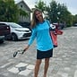Super lightweight Mock Hoodie Sweater in Turquoise Sea Blue