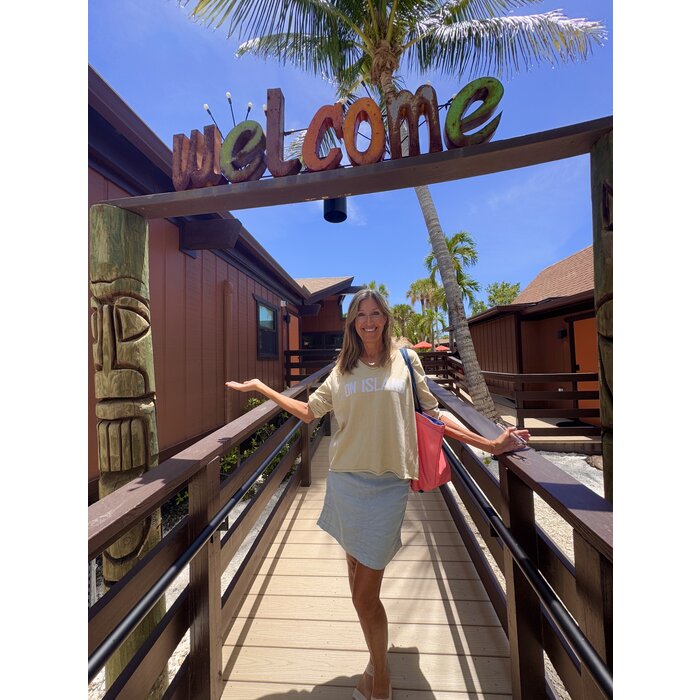 Coolest Summer Sweater Ever - Sand and White