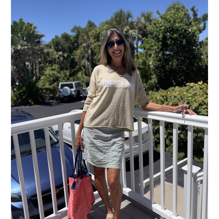 Coolest Summer Sweater Ever - Sand and White