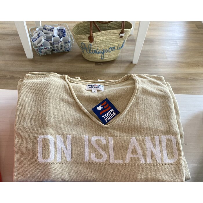 Coolest Summer Sweater Ever - Sand and White