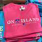 Tri Color Map Ladies Short Sleeve V-Neck Hot Pink
