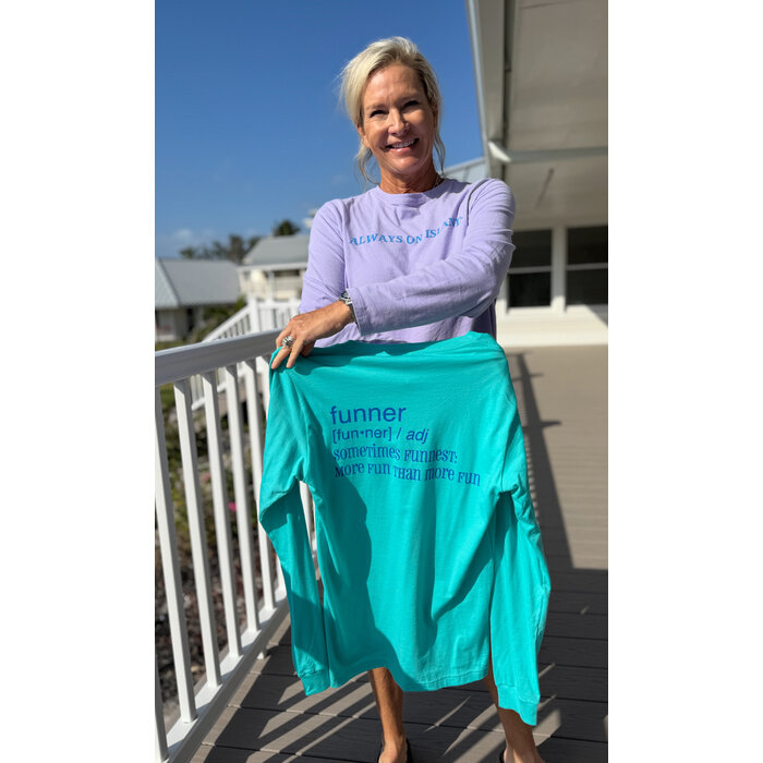 Funner Ladies Short Sleeve Crew Neck Aqua