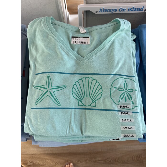 Shell Shirt - Ladies Short Sleeve V-Neck Mint