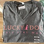 Lucky Dog Ladies V-Neck Gray