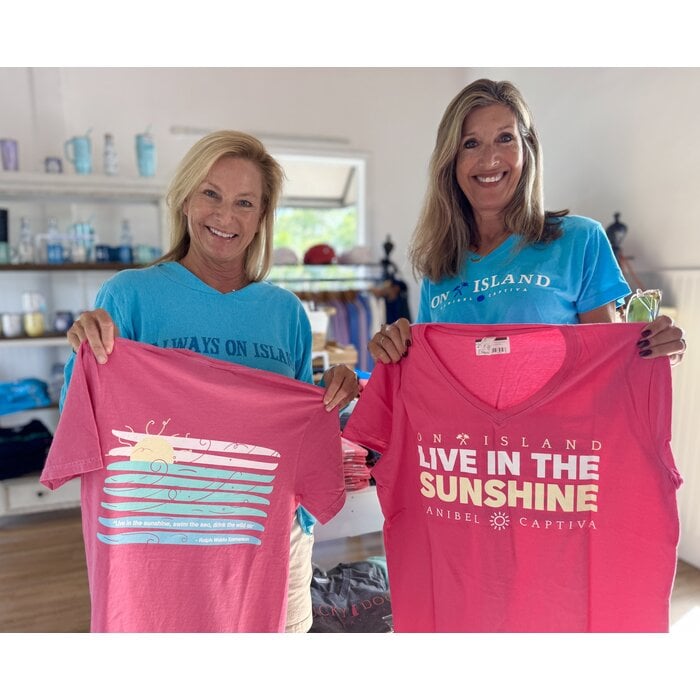 Live In The Sunshine Ladies V-Neck Pink