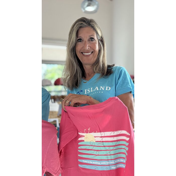 Live In The Sunshine Ladies V-Neck Pink