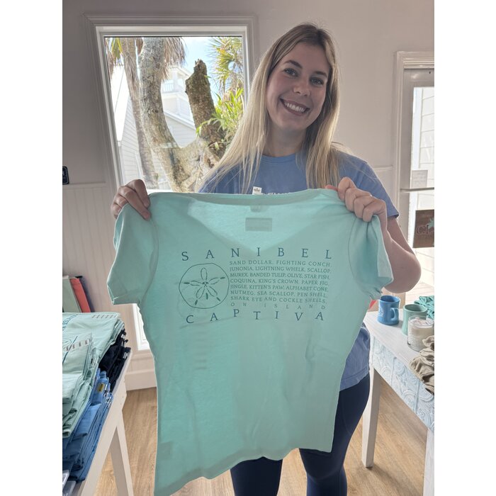 Shell Shirt - Ladies Short Sleeve V-Neck Mint