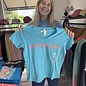 Always on Island/Beach Thing Ladies Short Sleeve V-Neck Aqua