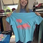 Always on Island/Beach Thing Ladies Short Sleeve V-Neck Aqua