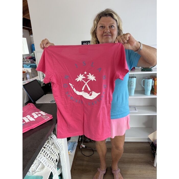 FIERCE Ladies Short Sleeve V-Neck Hot Pink