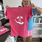 FIERCE Ladies Short Sleeve V-Neck Hot Pink
