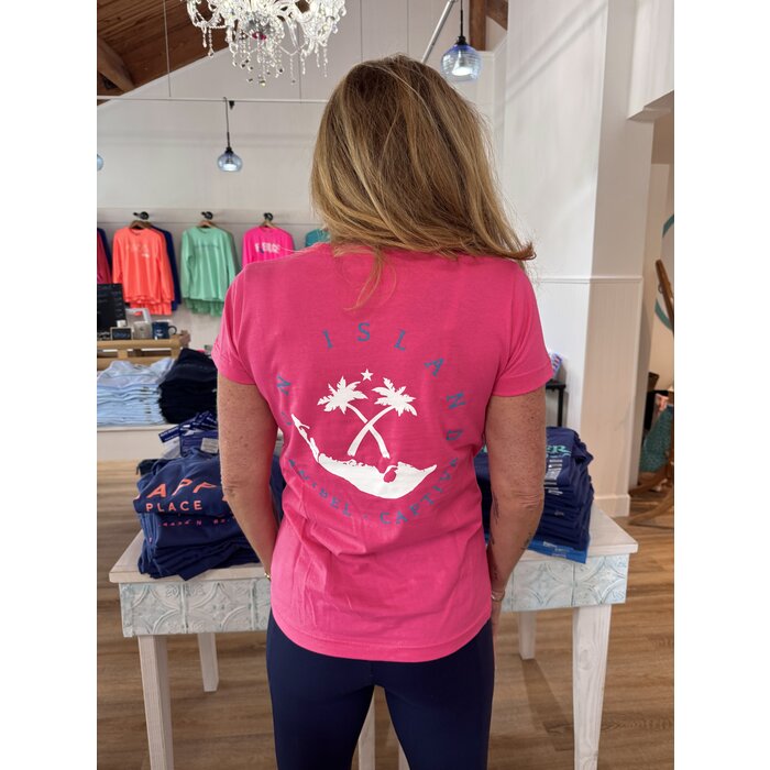 FIERCE Ladies Short Sleeve V-Neck Hot Pink